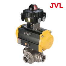 304 Gas , liquid 4 inch flange pneumatic three-way ball valve